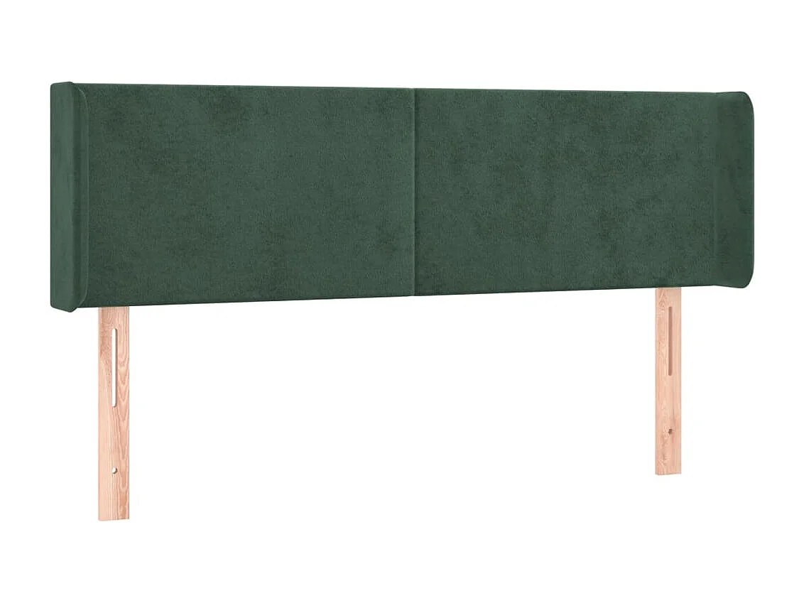 Hoofdbord | Hoofdeinde LED 147x16x78/88 cm fluweel donkergroen