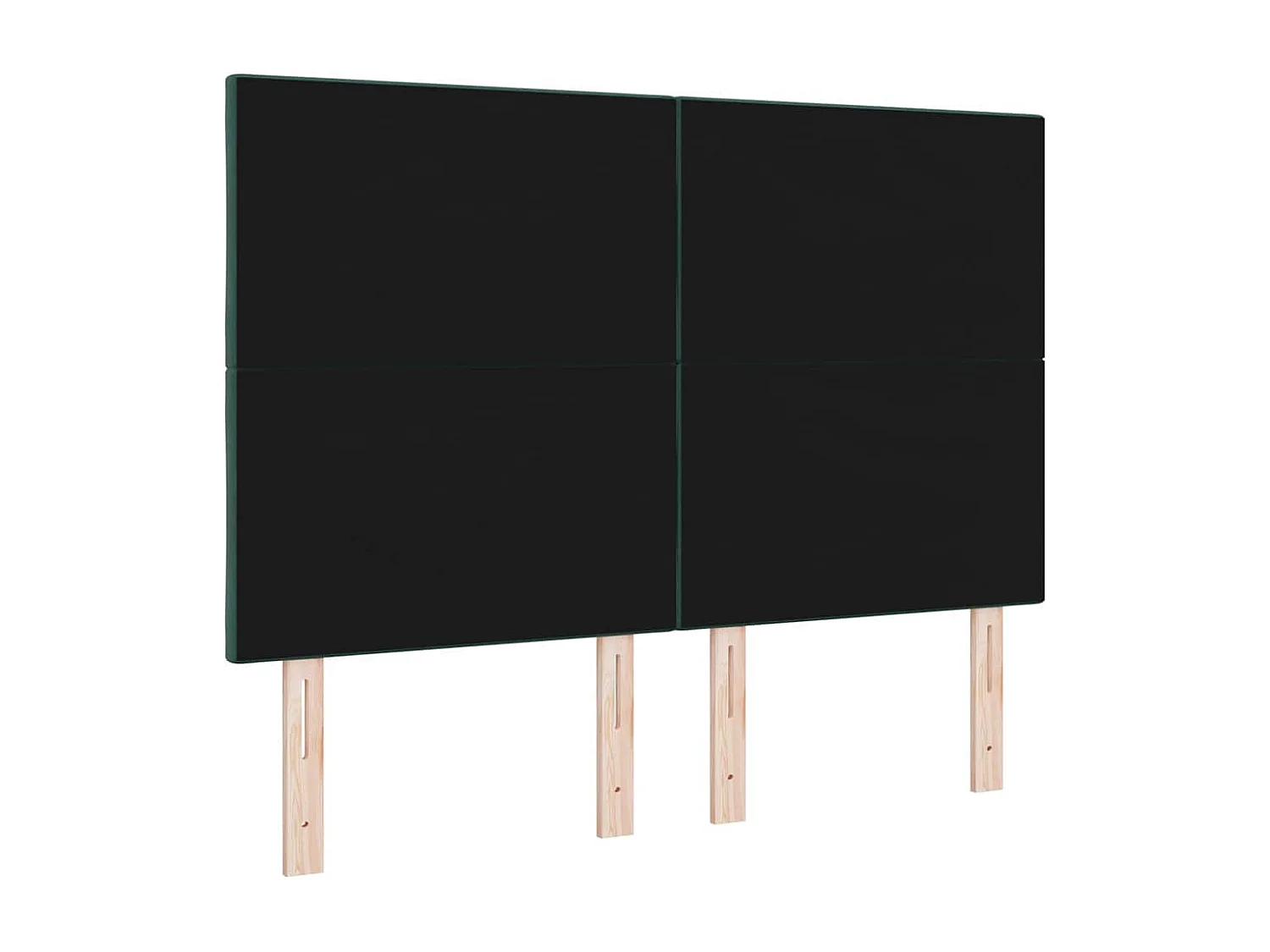 Tête de Lit | Panneau de tête pour lit Moderne LED Geometric Manuel Vert foncé 144 cm Velours