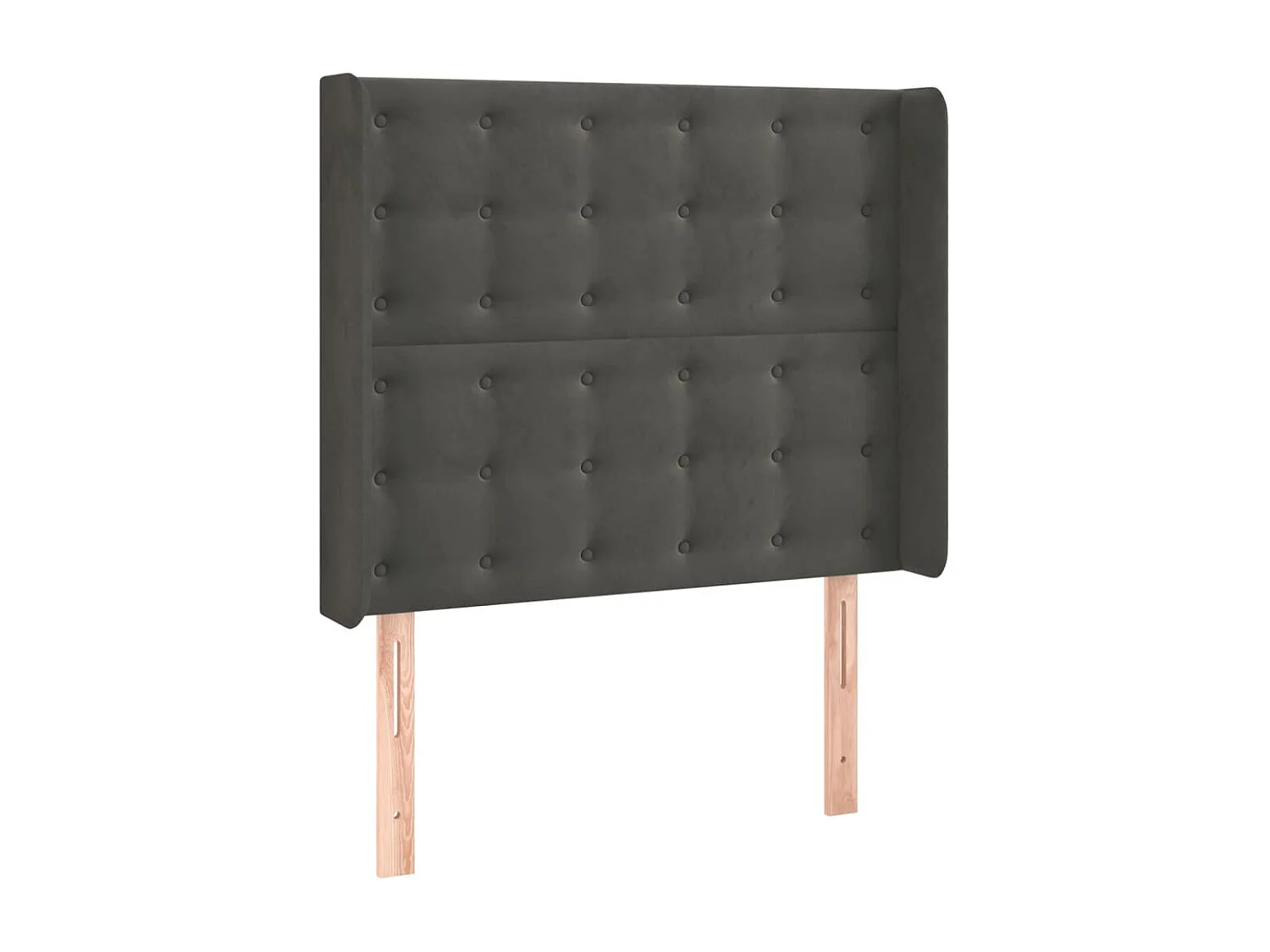 Hoofdbord | Hoofdeinde LED 83x16x118/128 cm fluweel donkergrijs