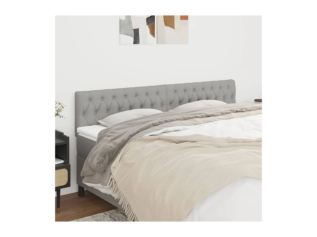 Têtes de lit | Panneaux de tête pour lit Moderne 2 pcs Gris clair 90x7x78/88 cm Tissu
