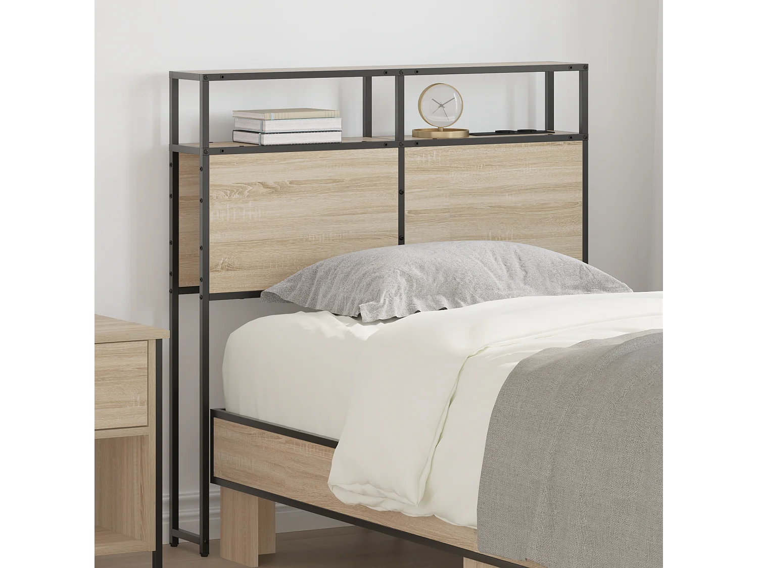 Tête de Lit de rangement | Panneau de tête pour lit Chêne sonoma 80 cm Bois d'ingénierie