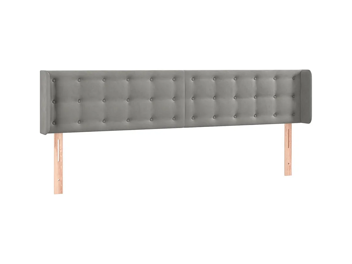 Cabecero | Cabezal de Cama | Mueble cabecero con LED de terciopelo gris claro 203x16x78/88 cm