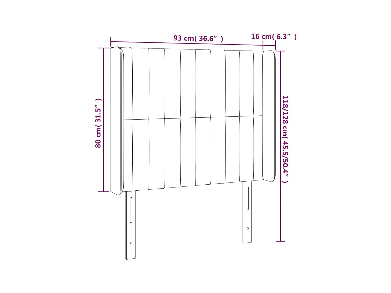 Tête de Lit | Panneau de tête pour lit Moderne à LED Gris clair 93x16x118/128 cm Velours