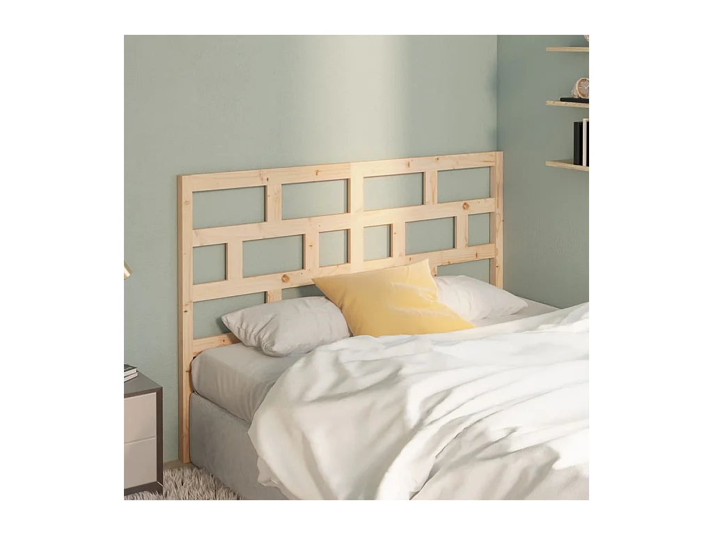 Cabecero de Cama | Cabezal de cama | Mueble de cabecero madera maciza de pino 126x4x100 cm