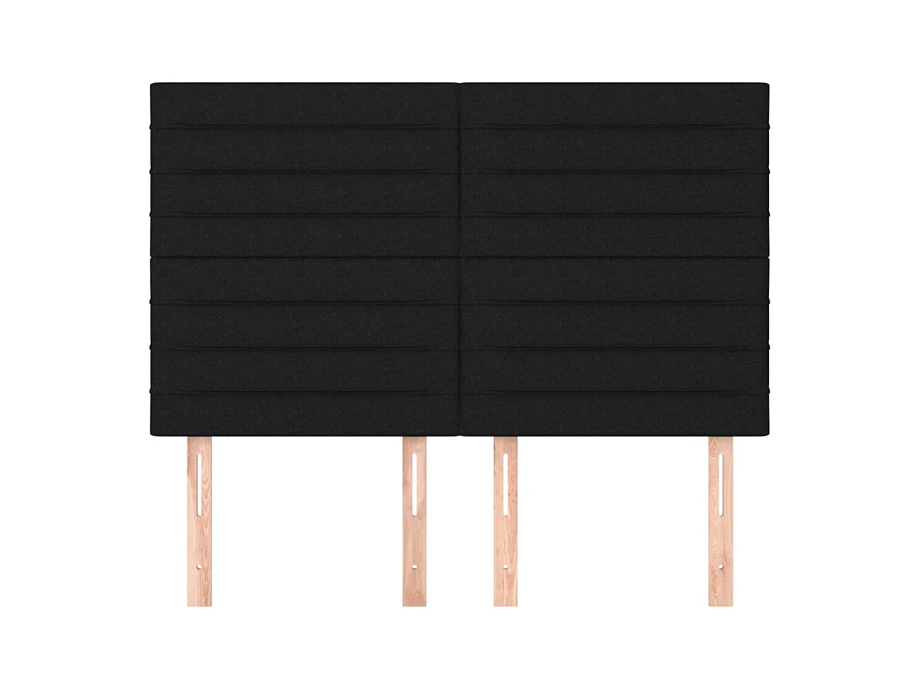 Cabeceros | Cabezal de cama | Mueble de cabecero 4 unidades tela negro 72x5x78/88 cm