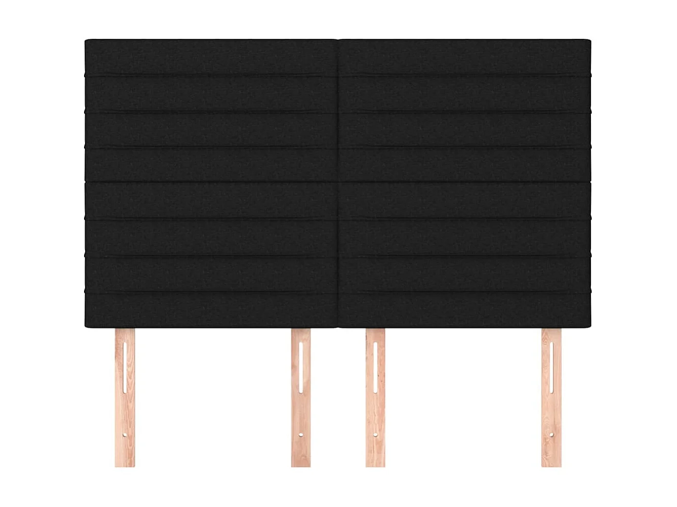 Cabeceros | Cabezal de cama | Mueble de cabecero 4 unidades tela negro 72x5x78/88 cm