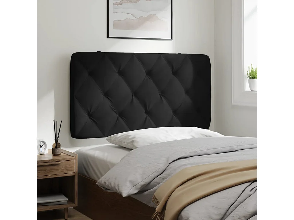 Cabecero de Cama | Cabezal de cama | Mueble de cabecero acolchado terciopelo negro 100 cm