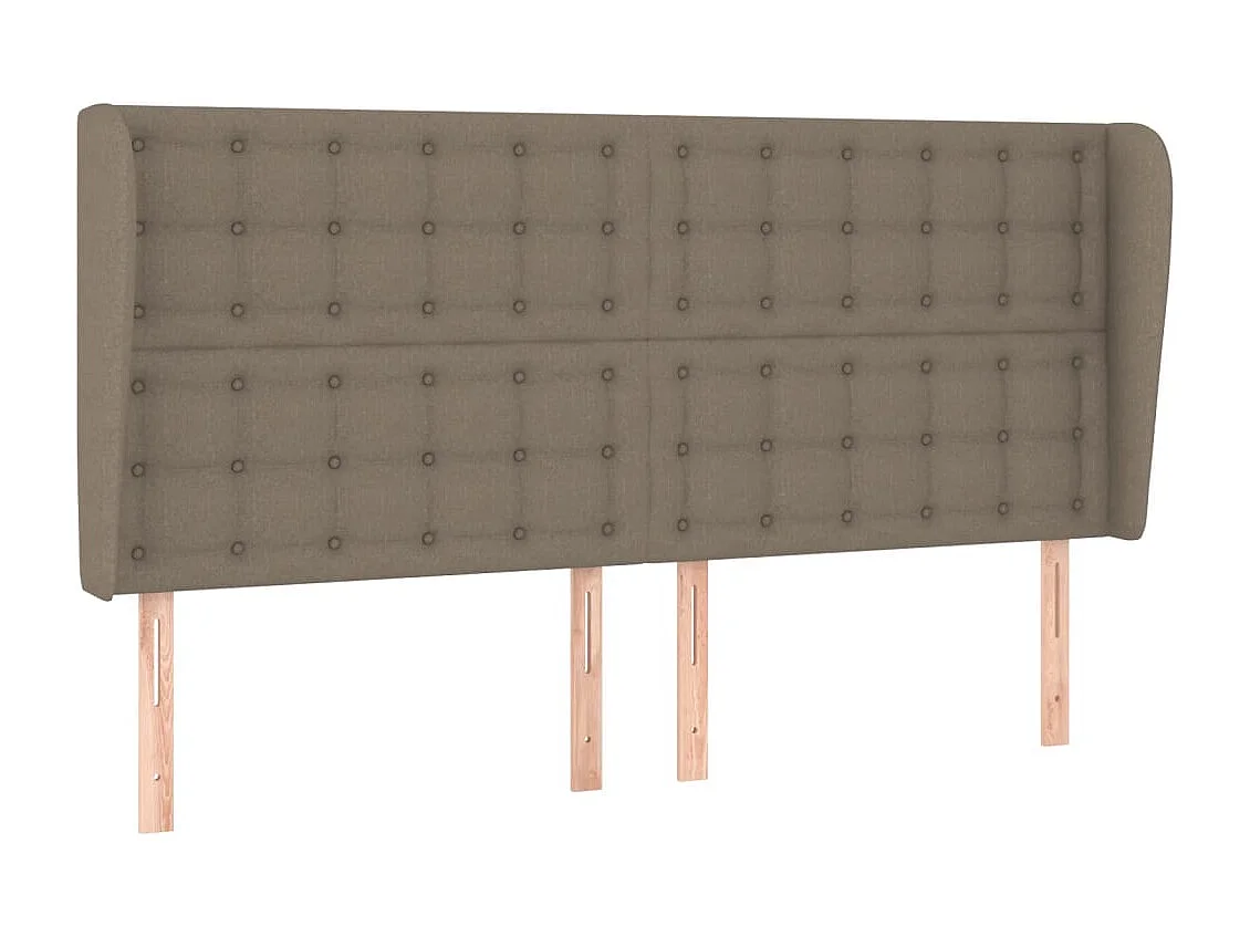 Tête de Lit | Panneau de tête pour lit Moderne avec oreilles Taupe 183x23x118/128 cm Tissu