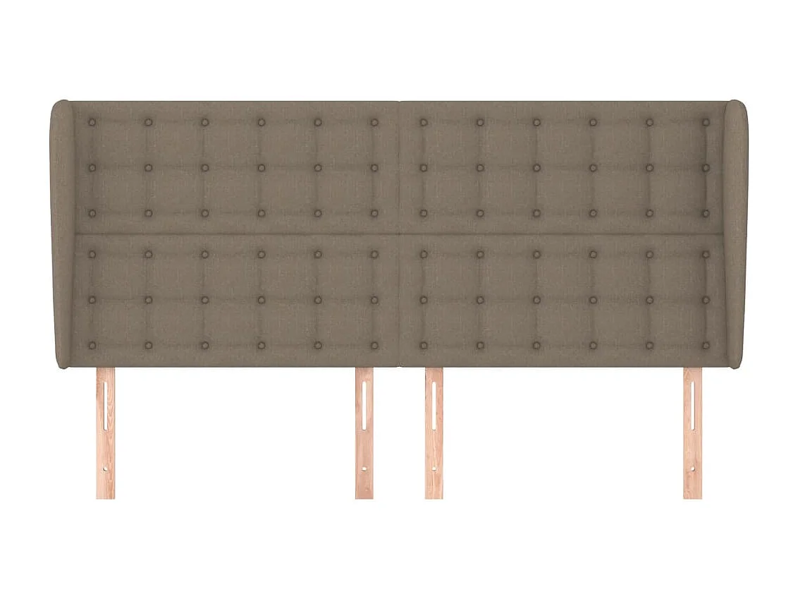 Tête de Lit | Panneau de tête pour lit Moderne avec oreilles Taupe 183x23x118/128 cm Tissu