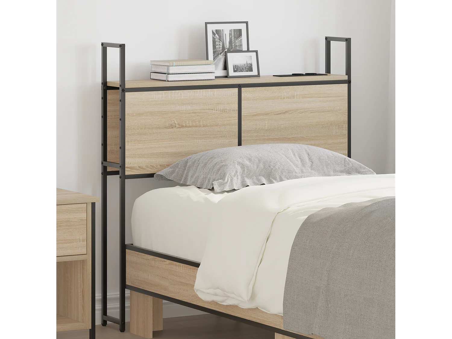 Tête de Lit de rangement | Panneau de tête pour lit Chêne sonoma 80 cm Bois d'ingénierie