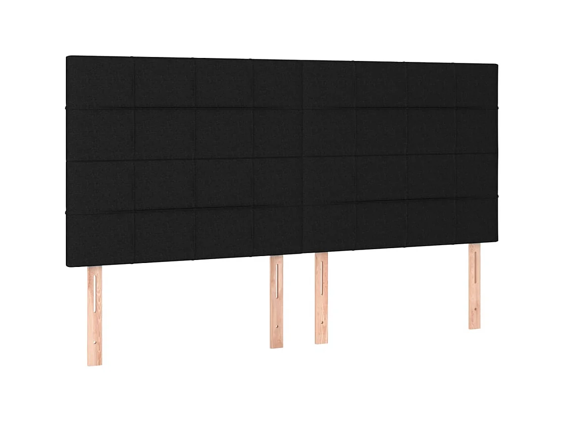 Têtes de lit | Panneaux de tête pour lit Moderne 4 pcs Noir 90x5x78/88 cm Tissu
