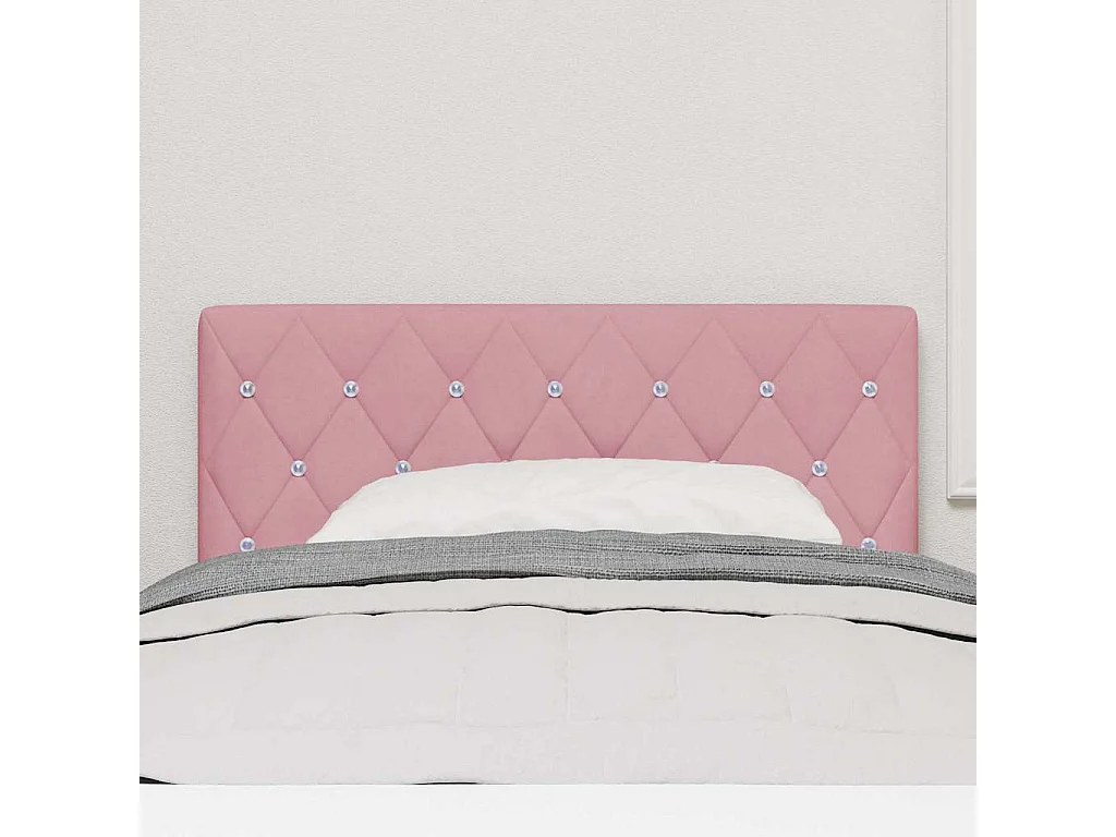 Tête de Lit | Panneau de tête pour lit Moderne en Velours Argyle Manuel Rose 100 cm Velours