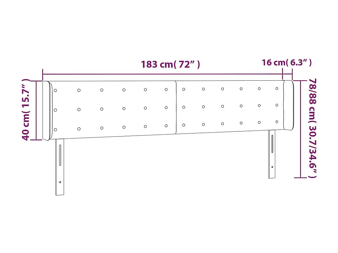 Tête de Lit | Panneau de tête pour lit Moderne avec oreilles Blanc 183x16x78/88 cm Similicuir