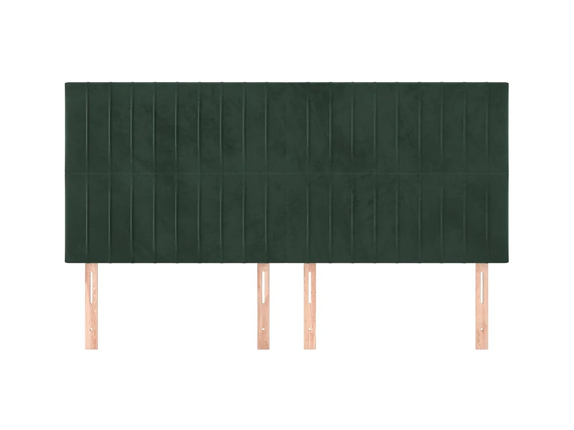 Têtes de lit | Panneaux de tête pour lit Moderne 4 pcs Vert foncé 80x5x78/88 cm Velours