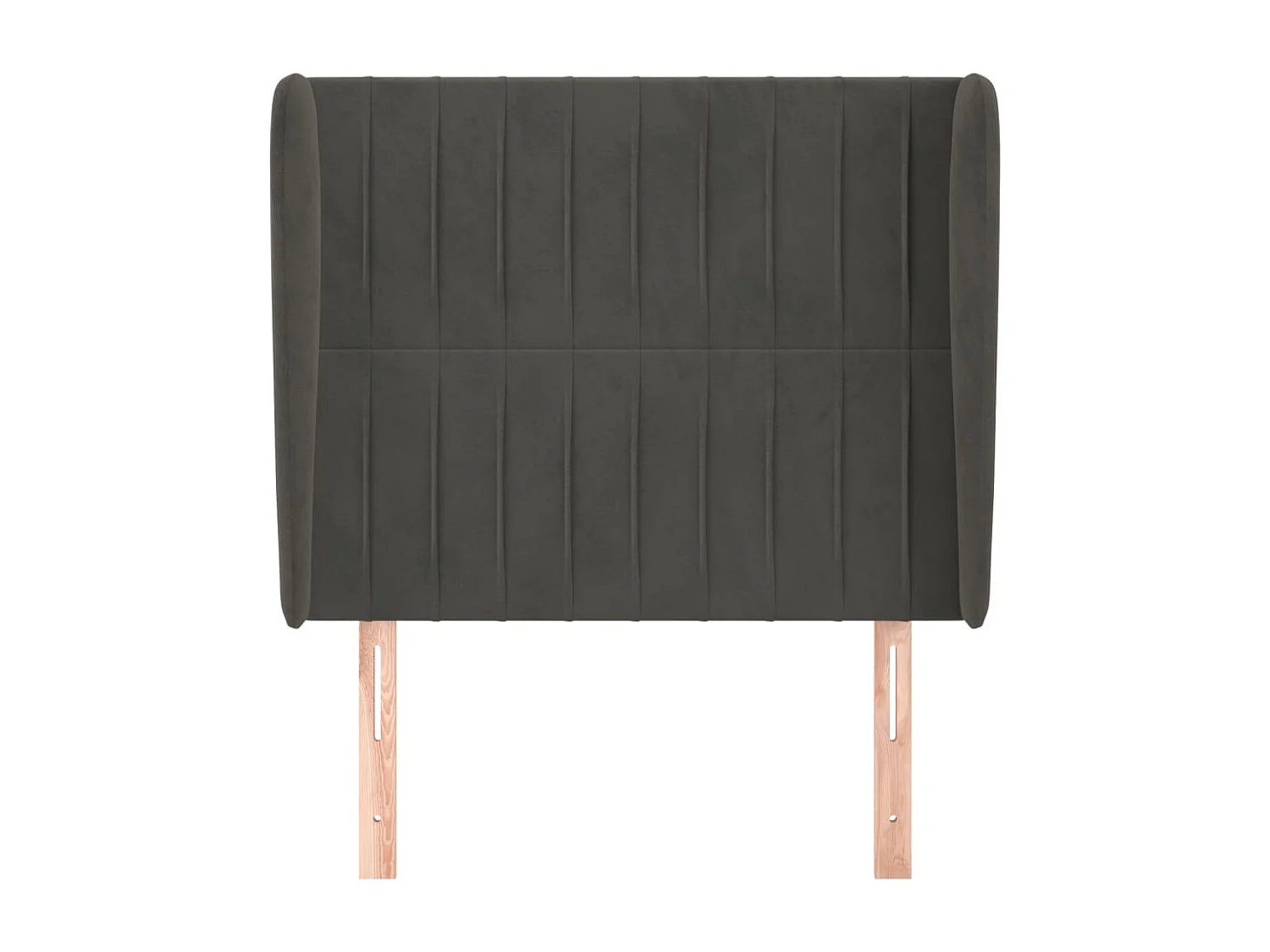 Tête de Lit | Panneau de tête pour lit Moderne avec oreilles Gris foncé 93x23x118/128 cm Velours