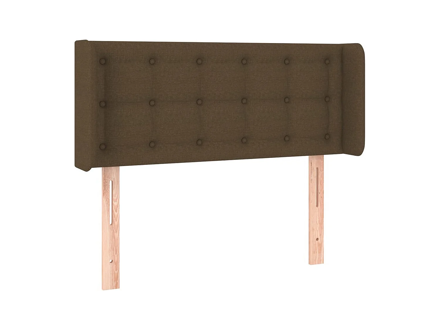 Mueble cabecero | Cabezal de cama | Cabecero con LED de tela marrón oscuro 103x16x78/88 cm