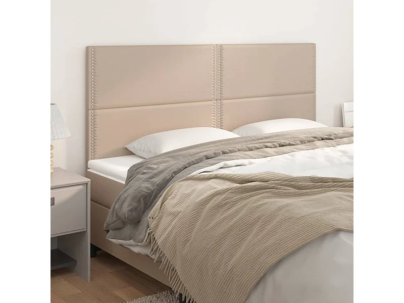 Têtes de lit | Panneaux de tête pour lit Moderne 4 pcs Cappuccino 90x5x78/88 cm Similicuir
