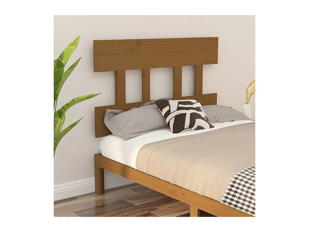 Tête de Lit | Panneau de tête pour lit Moderne Marron miel 103,5x3x81 cm Bois massif de pin