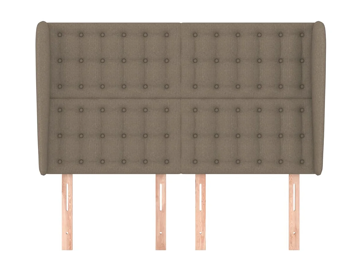 Tête de Lit | Panneau de tête pour lit Moderne avec oreilles Taupe 147x23x118/128 cm Tissu