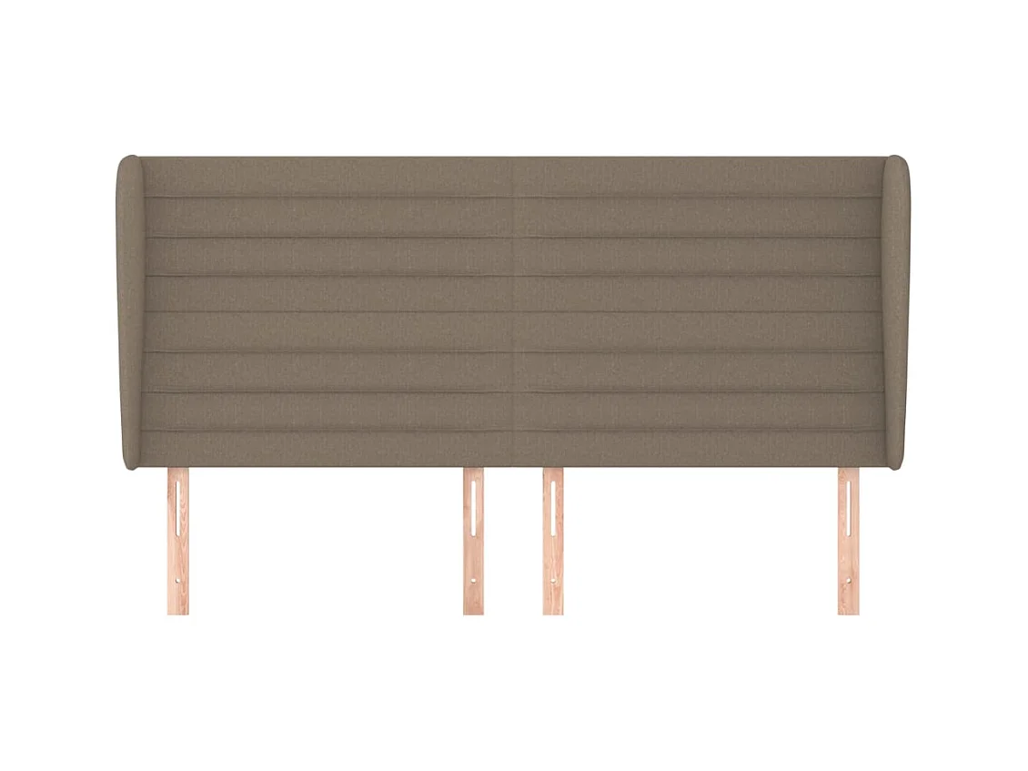 Tête de Lit | Panneau de tête pour lit Moderne avec oreilles Taupe 163x23x118/128 cm Tissu