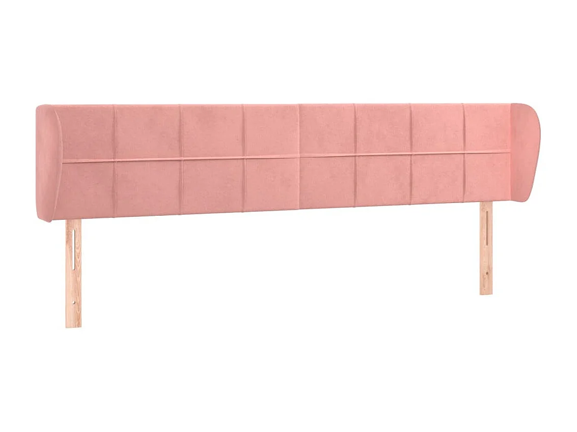 Tête de Lit | Panneau de tête pour lit Moderne avec oreilles Rose 163x23x78/88 cm Velours