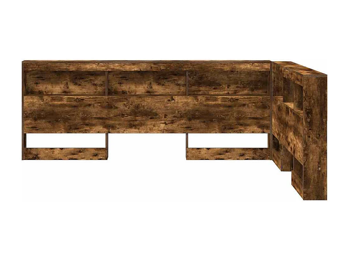 Tête de Lit de rangement | Panneau de tête pour lit Chêne fumé 140 cm Bois d'ingénierie