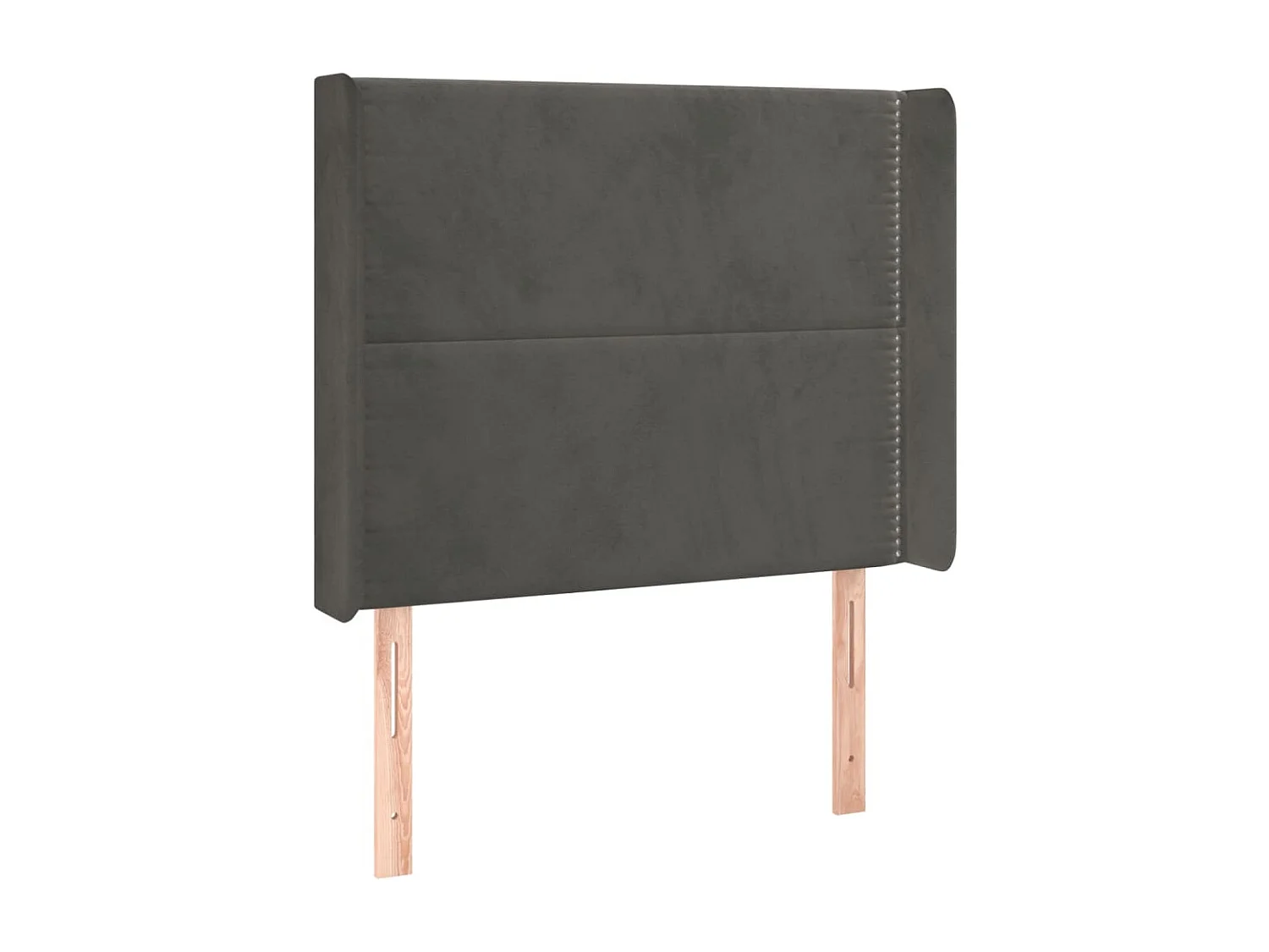 Tête de Lit | Panneau de tête pour lit Moderne avec oreilles Gris foncé 83x16x118/128 cm Velours