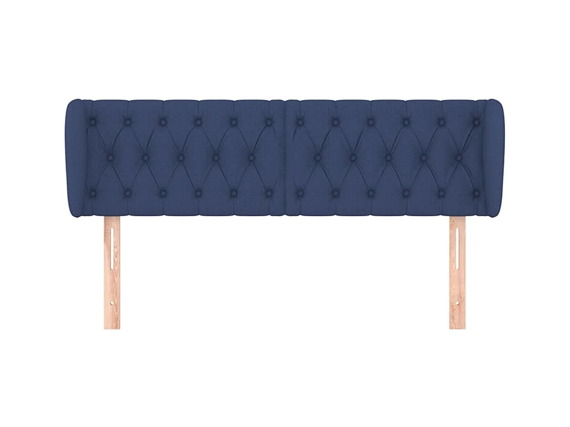 Mueble cabecero | Cabezal de cama | Cabecero de tela azul 147x23x78/88 cm