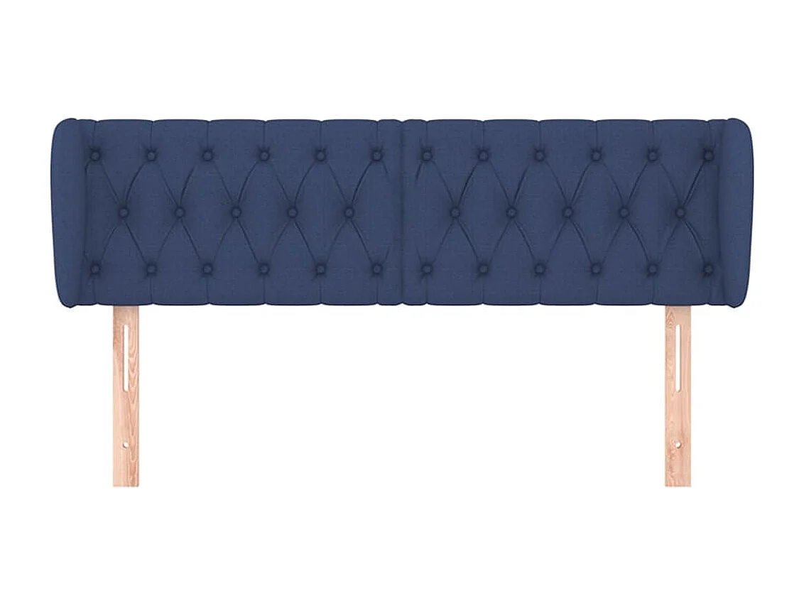 Tête de Lit | Panneau de tête pour lit Moderne avec oreilles Bleu 147x23x78/88 cm Tissu
