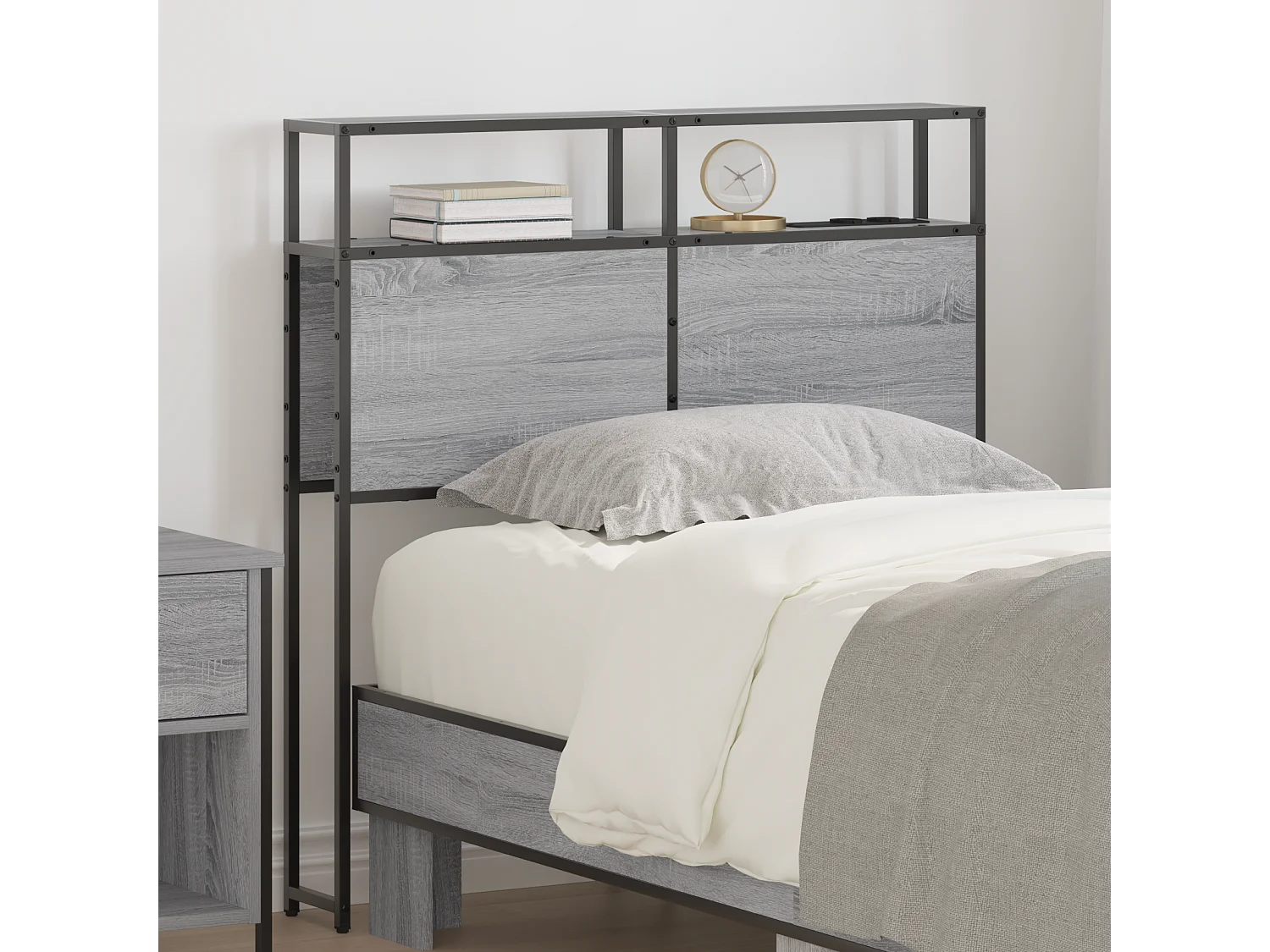 Tête de Lit de rangement | Panneau de tête pour lit Sonoma gris 75 cm Bois d'ingénierie