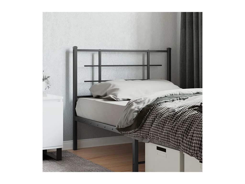 Mueble cabecero | Cabezal de cama | Cabecero de metal negro 107 cm
