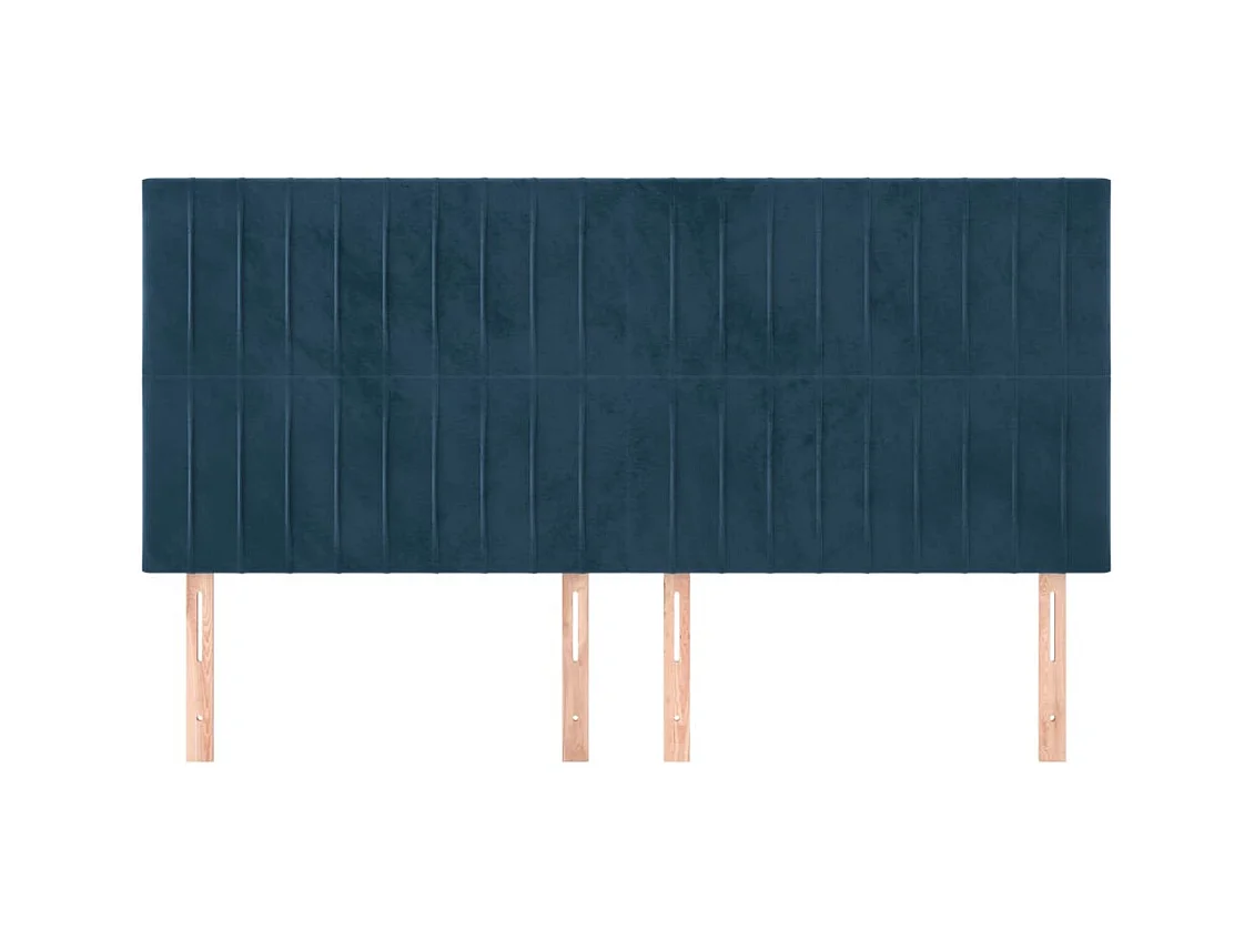Têtes de lit | Panneaux de tête pour lit Moderne 4 pcs Bleu foncé 100x5x78/88 cm Velours