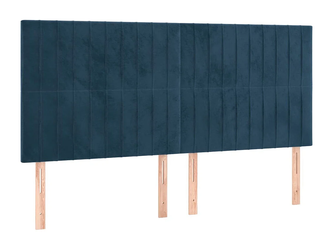 Cabeceros | Cabezal de cama | Mueble de cabecero 4 unidades de terciopelo azul oscuro 100x5x78/88 cm