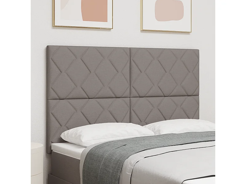 Tête de Lit | Panneau de tête pour lit Moderne en Tissu Geometric Manuel Taupe 160 cm tissu