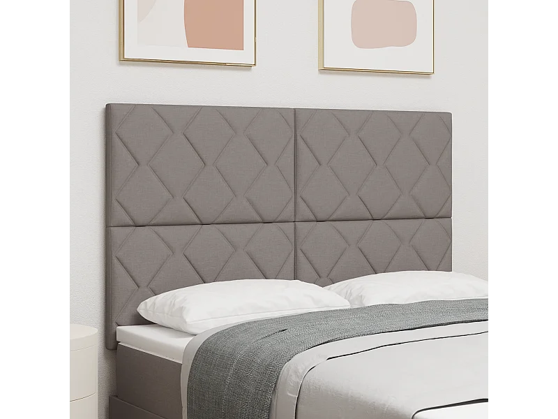 Tête de Lit | Panneau de tête pour lit Moderne en Tissu Geometric Manuel Taupe 160 cm tissu