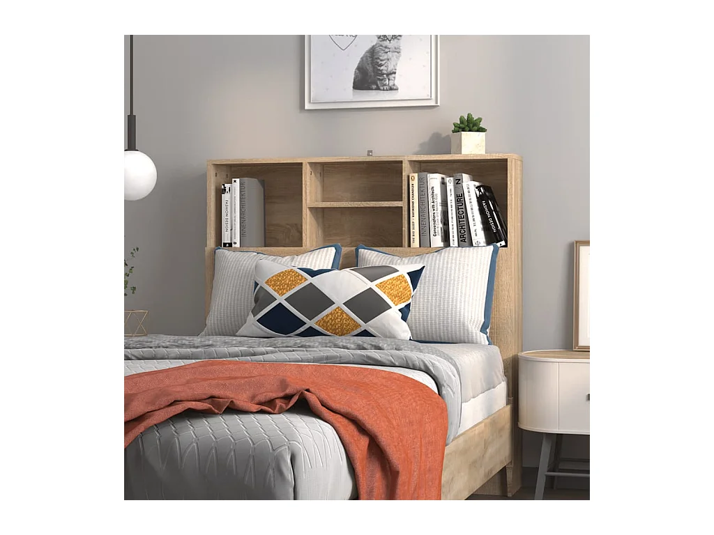 Cabecero de Cama | Cabezal de Cama | Mueble cabecero roble Sonoma 100x19x103,5 cm