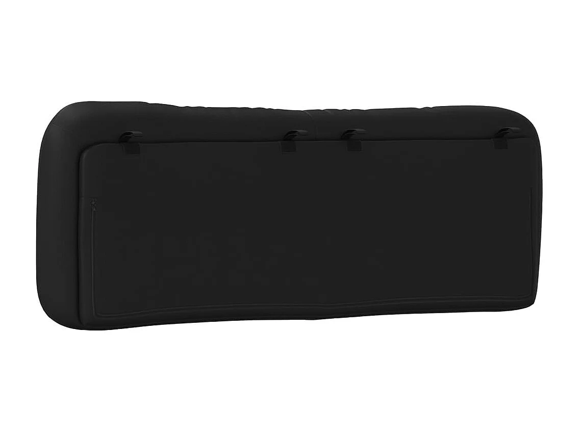 Cabecero de Cama | Cabezal de cama | Mueble de cabecero acolchado Hvar cuero sintético negro 140 cm