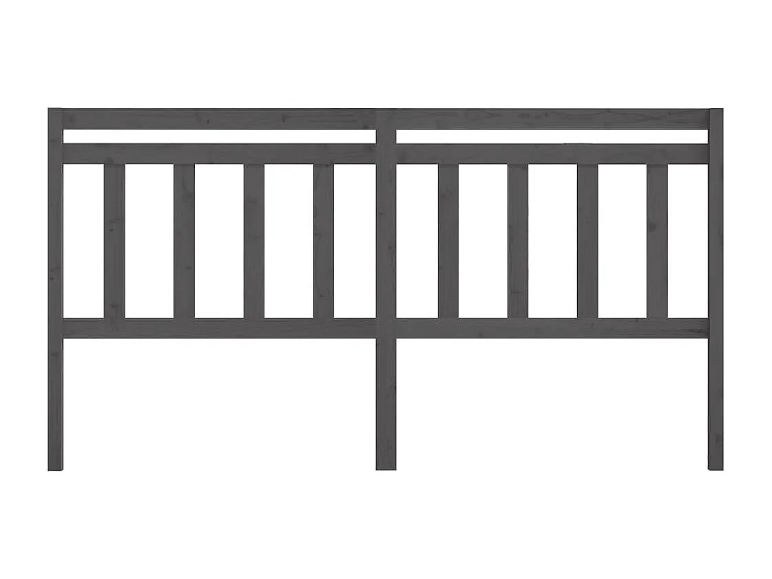 Cabecero de Cama | Cabezal de cama | Mueble de cabecero madera maciza de pino gris 186x4x100 cm