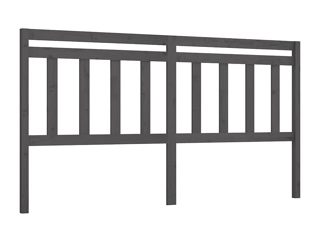 Hoofdbord | Hoofdeinde 186x4x100 cm massief grenenhout grijs