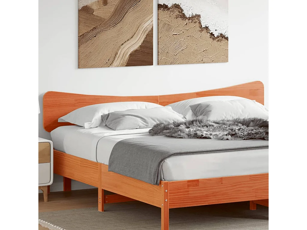 Tête de Lit | Panneau de tête pour lit Moderne cire marron 200 cm bois massif de pin