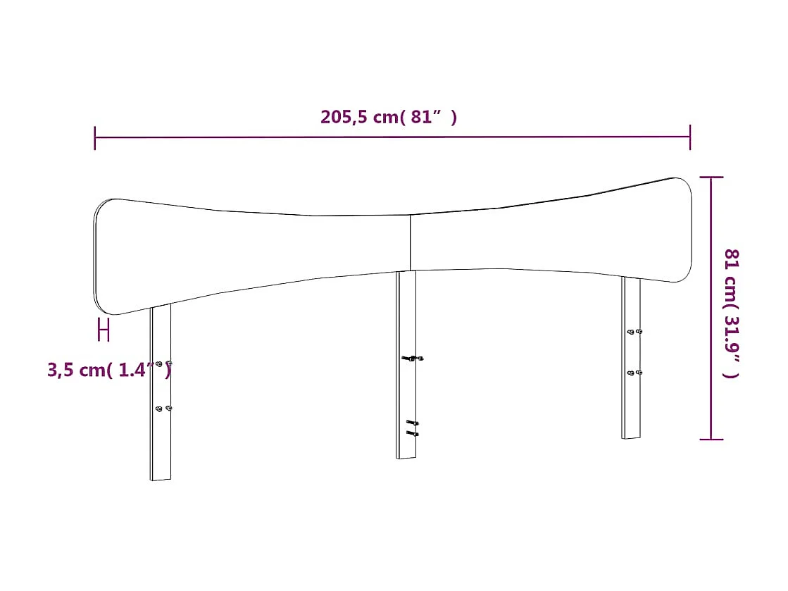 Tête de Lit | Panneau de tête pour lit Moderne cire marron 200 cm bois massif de pin