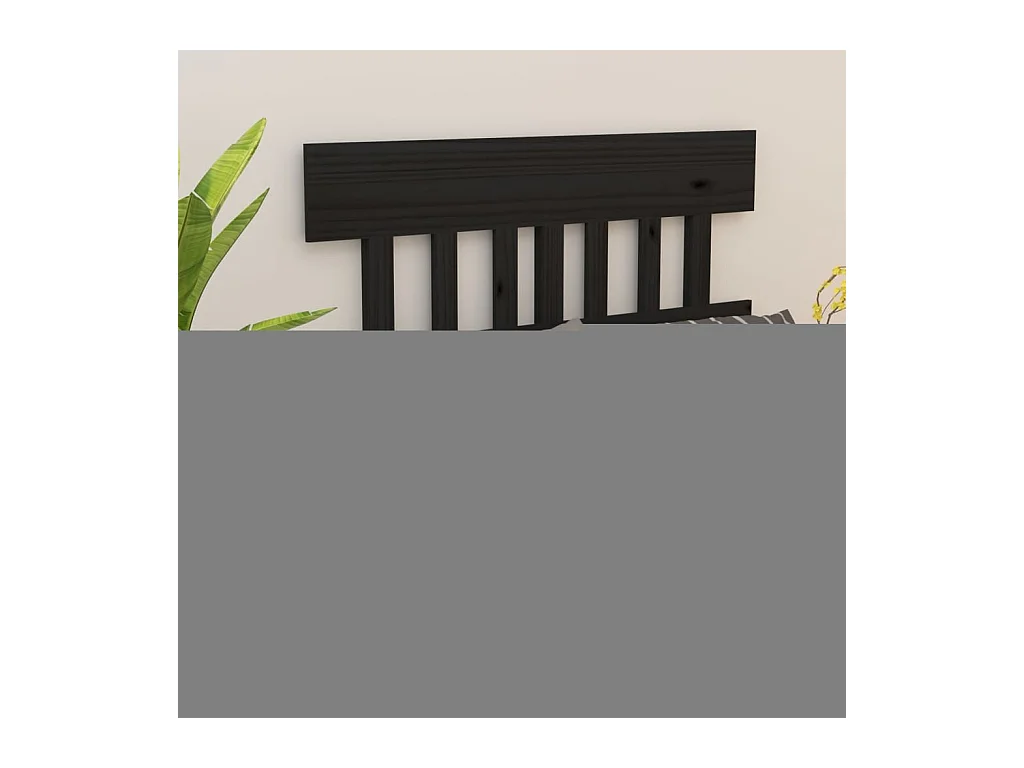 Cabecero de Cama | Cabezal de cama | Mueble de cabecero madera maciza de pino negro 123,5x3x81 cm