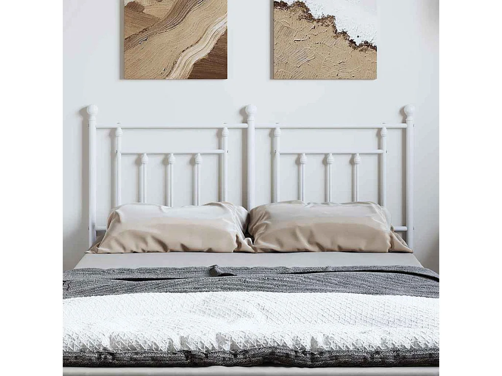 Mueble cabecero | Cabezal de cama | Cabecero de metal blanco 135 cm