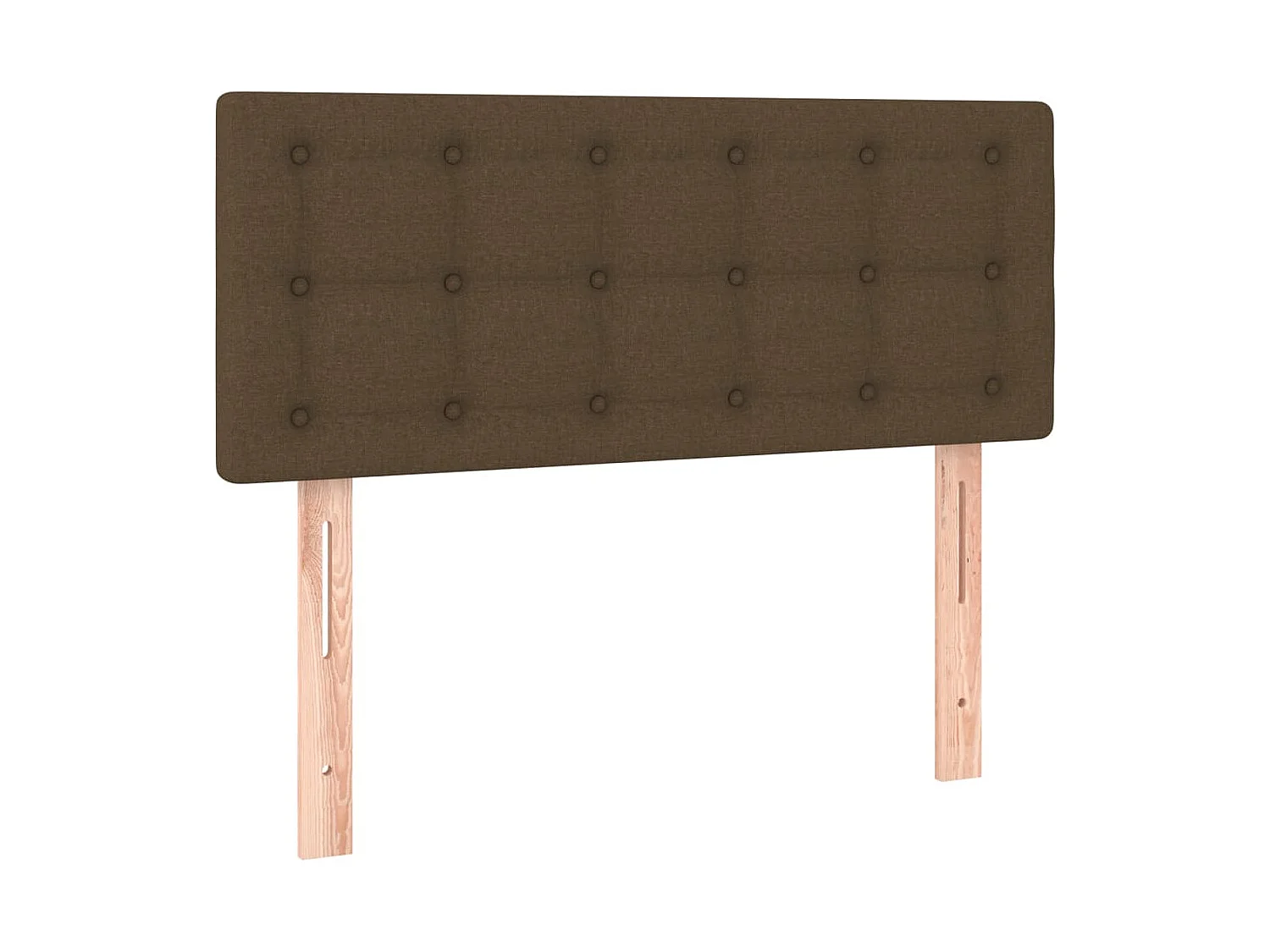 Mueble cabecero | Cabezal de cama | Cabecero con LED de tela marrón oscuro 100x5x78/88 cm