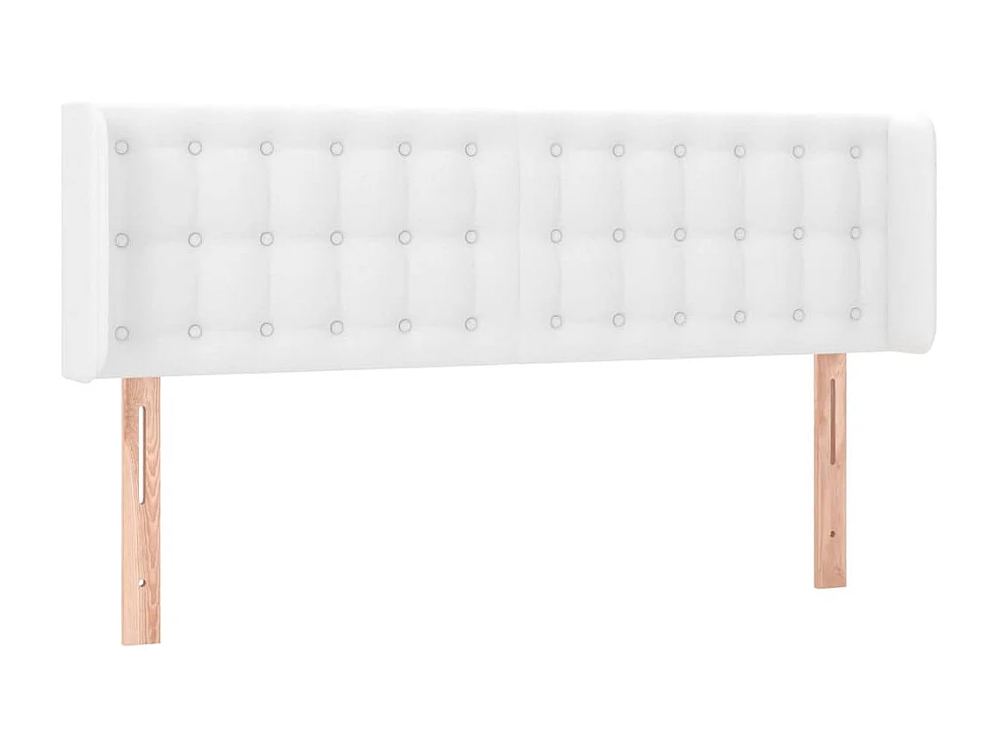 Tête de Lit | Panneau de tête pour lit Moderne à LED Blanc 147x16x78/88 cm Similicuir