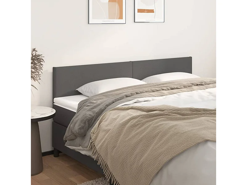 Cabeceros | Cabezal de cama | Mueble de cabecero 2 unidades de cuero sintético gris 80x5x78/88 cm
