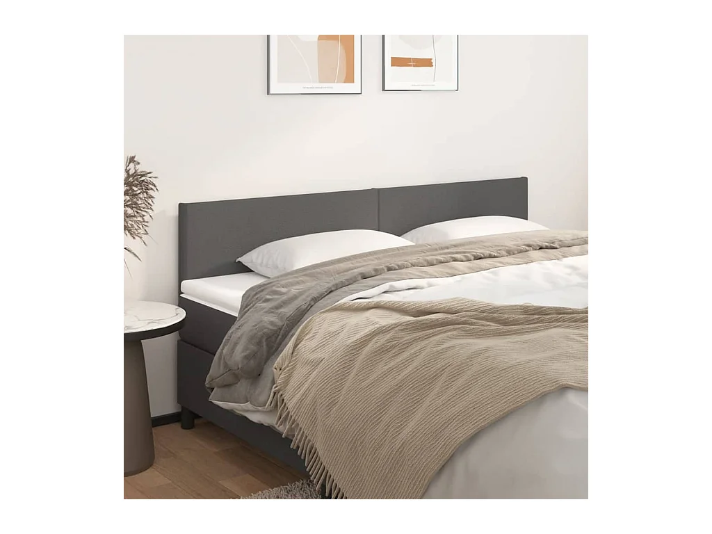 Cabeceros | Cabezal de cama | Mueble de cabecero 2 unidades de cuero sintético gris 80x5x78/88 cm