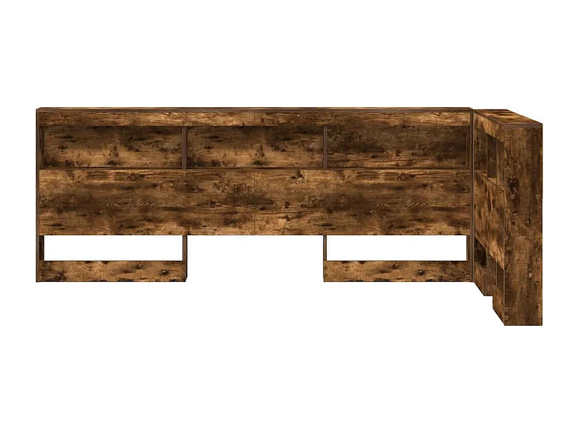 Tête de Lit de rangement | Panneau de tête pour lit Chêne fumé 100 cm Bois d'ingénierie