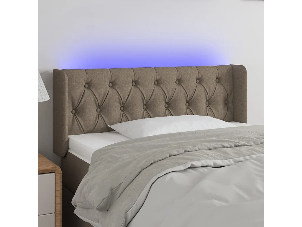 Hoofdbord | Hoofdeinde LED 93x16x78/88 cm stof taupe
