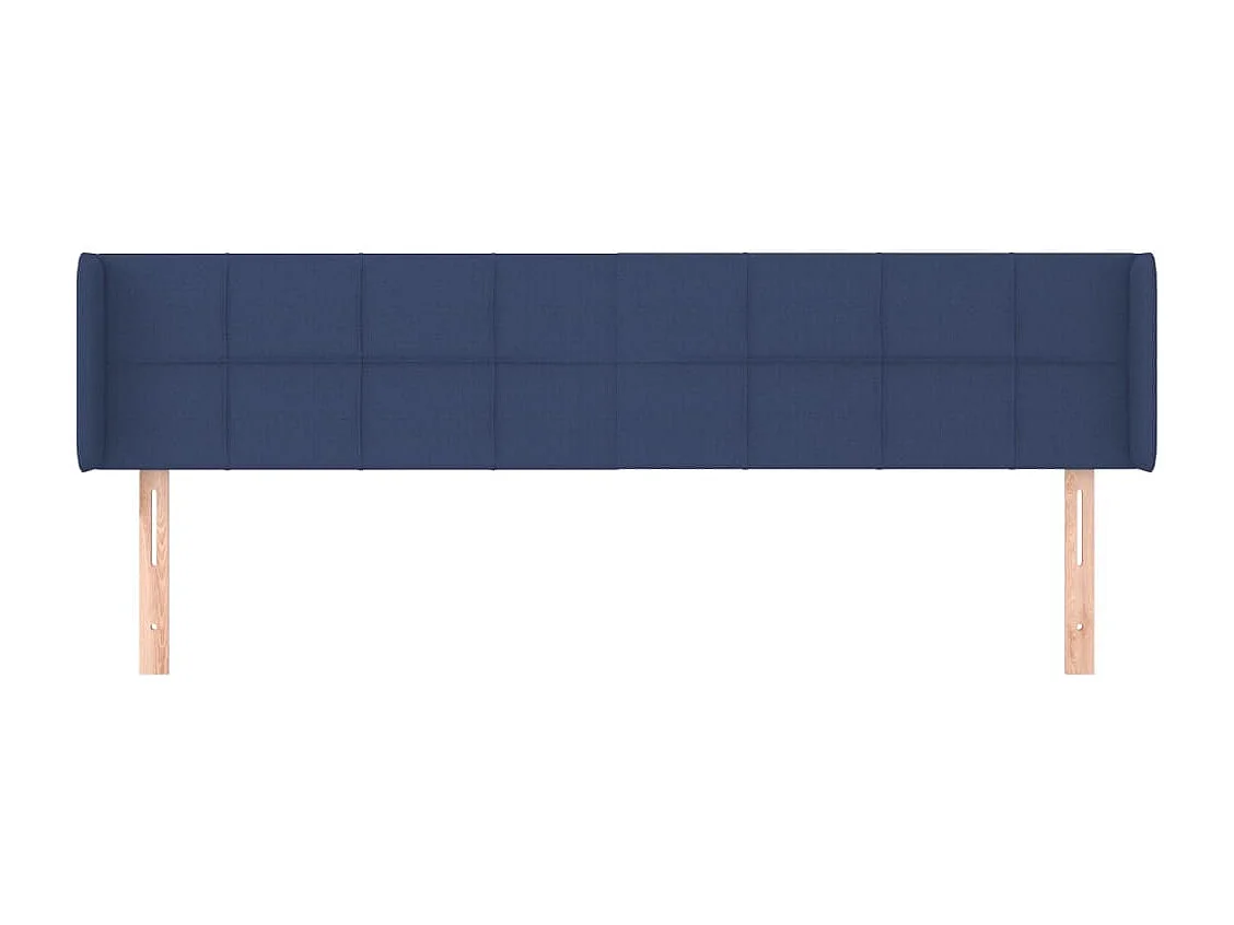 Tête de Lit | Panneau de tête pour lit Moderne avec oreilles Bleu 163x16x78/88 cm Tissu